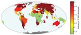Nationale Emissionen global Nach Zusagen auf der Pariser Klimakonferenz Lizenz: CC BY