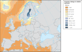 Relativer Meeresspiegelanstieg 2081-2100 Vergleich zu 1986-2005 nach dem Szenario RCP4.5. Lizenz: CC BY